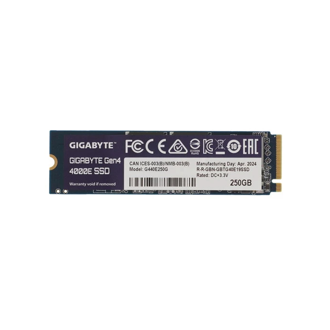 Твердотельный накопитель SSD Gigabyte G440E250G 250GB M.2 2280 PCIe 4.0x4